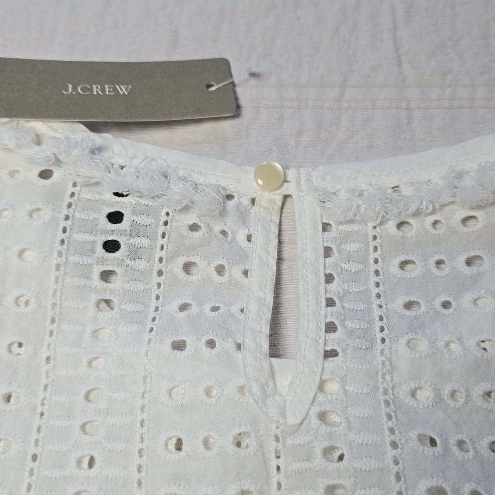 J. Crew Coastal Chic Stripe & Eyelet Tee - Nautical Summer Preppy Aesthetic XXS - Picture 10 of 12